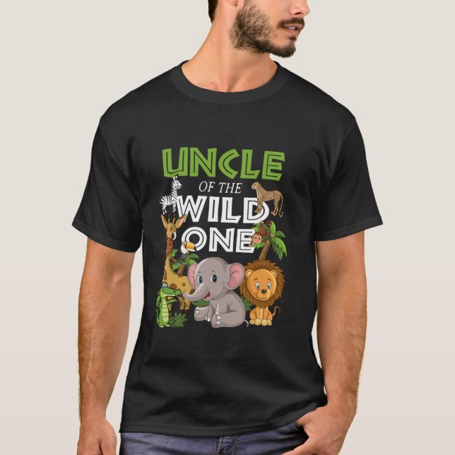 Camiseta Tío de la salvaje Selva de Safari de cumpleaños de (Anverso)