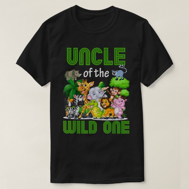 Camiseta Tío de la salvaje Selva de Safari de cumpleaños de (Diseño del anverso)