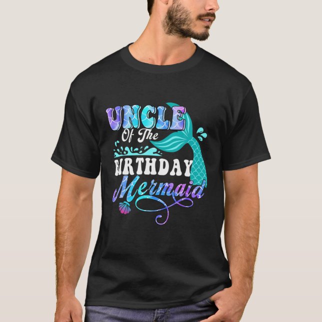 Camiseta Tío De La Sirena De Cumpleaños Que Coincide Con Me (Anverso)