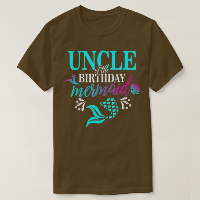 Camiseta Tío De La Sirenita De Cumpleaños Tshi De Familia (Diseño del anverso)