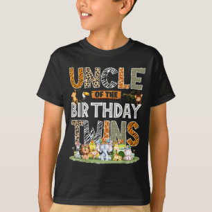 Camiseta Tío de los Cumpleaños Gemelos Safari de la Jungla 