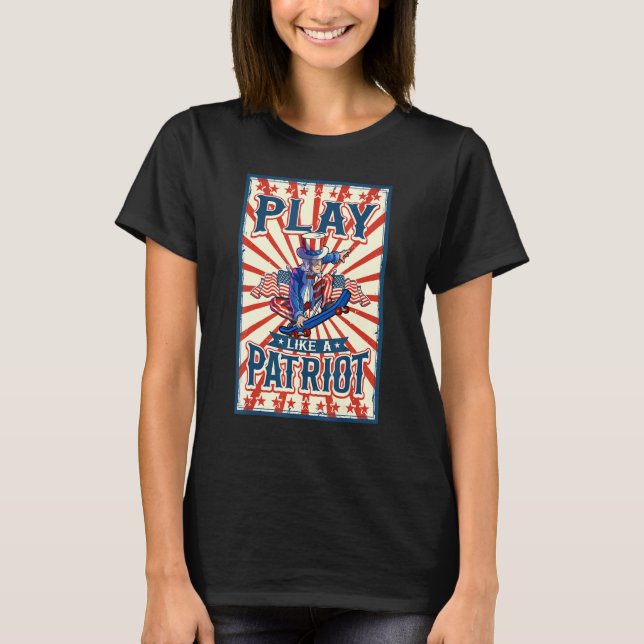 Camiseta Tío De Patinaje Sam 4 De Julio Niños Americanos F (Anverso)