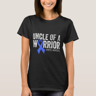 Camiseta Tío de un Guerrero T1D Niño Diabetic Blue Ribbon S