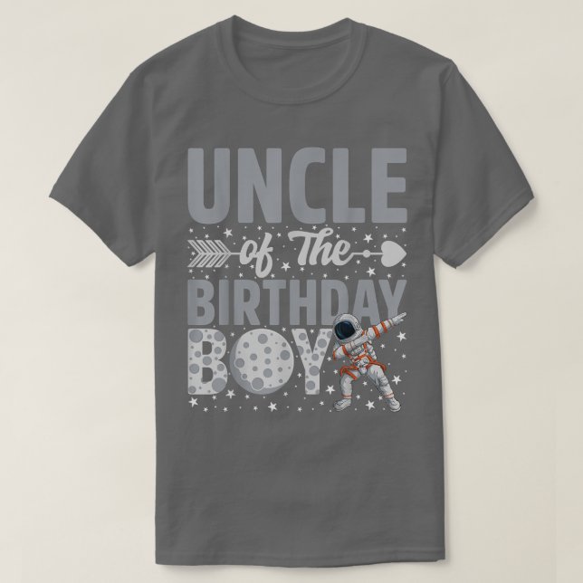 Camiseta Tío Del Astronauta De Cumpleaños Tema Espacial Bd (Diseño del anverso)