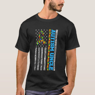 Camiseta Tío del Autismo Cinta del Rompecabezas Apoyo Orgul