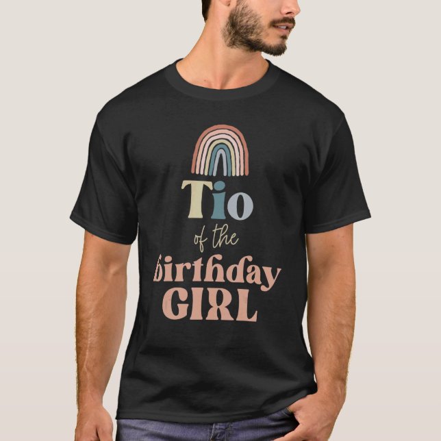 Camiseta Tío del Chica de cumpleaños Boho Fiesta arcoiris R (Anverso)