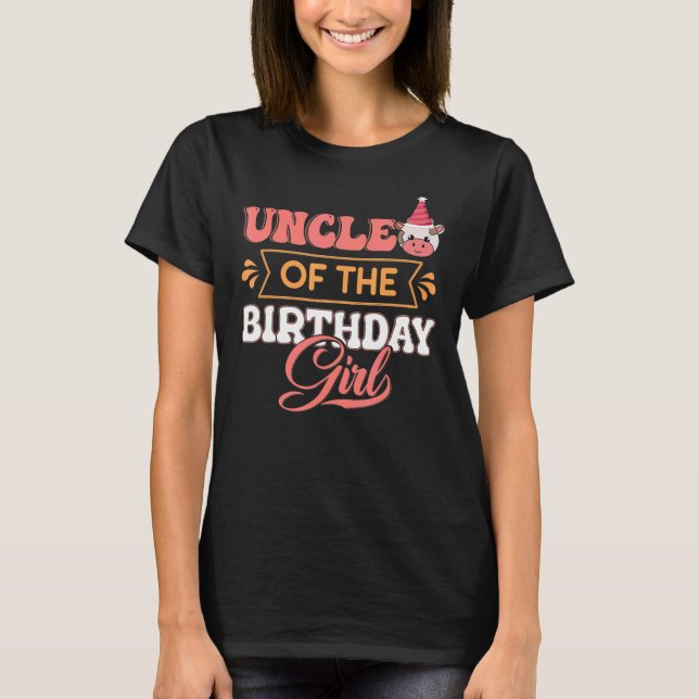 Camiseta Tío Del Chica De Cumpleaños De La Granja De Barnya (Anverso)