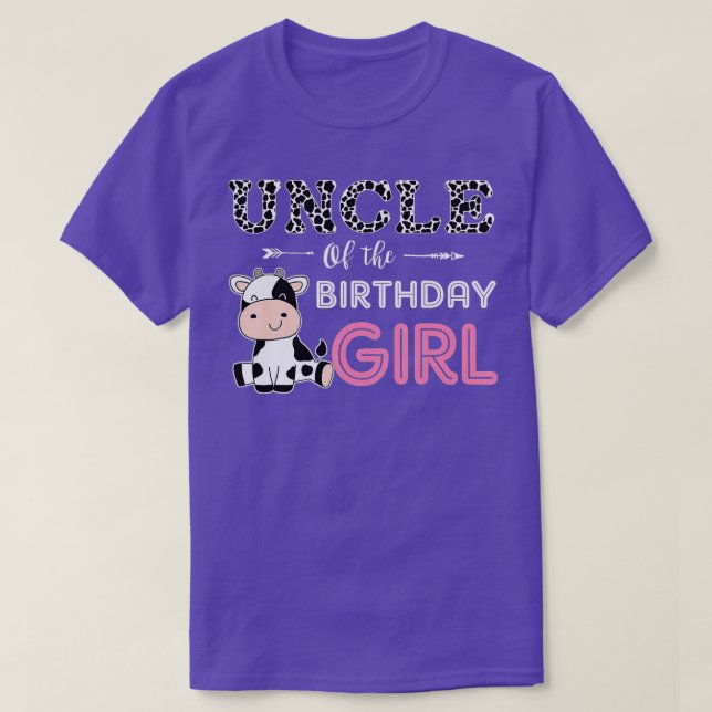 Camiseta Tío Del Chica De Cumpleaños De La Granja De Vaca T (Diseño del anverso)