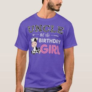 Camiseta Tío Del Chica De Cumpleaños De La Granja De Vaca T