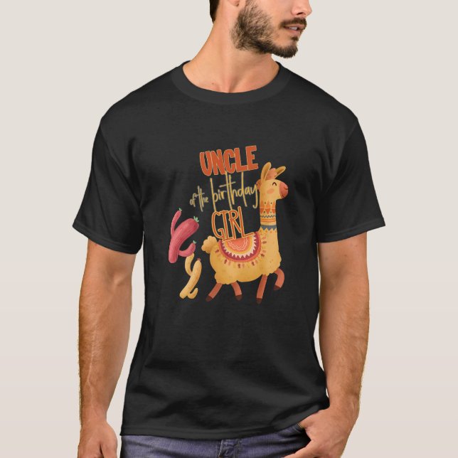Camiseta Tío Del Chica De Cumpleaños Llama Tema Coincidiend (Anverso)