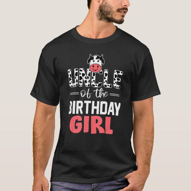 Camiseta Tío del Chica de cumpleaños Vacas de granja tío (Anverso)