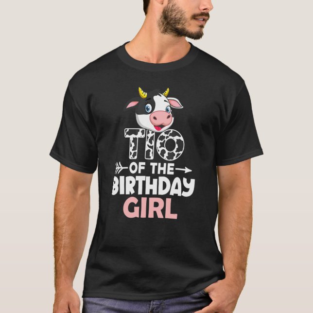 Camiseta Tío Del Chica De Cumpleaños Vacas Granja Vaca Tio (Anverso)