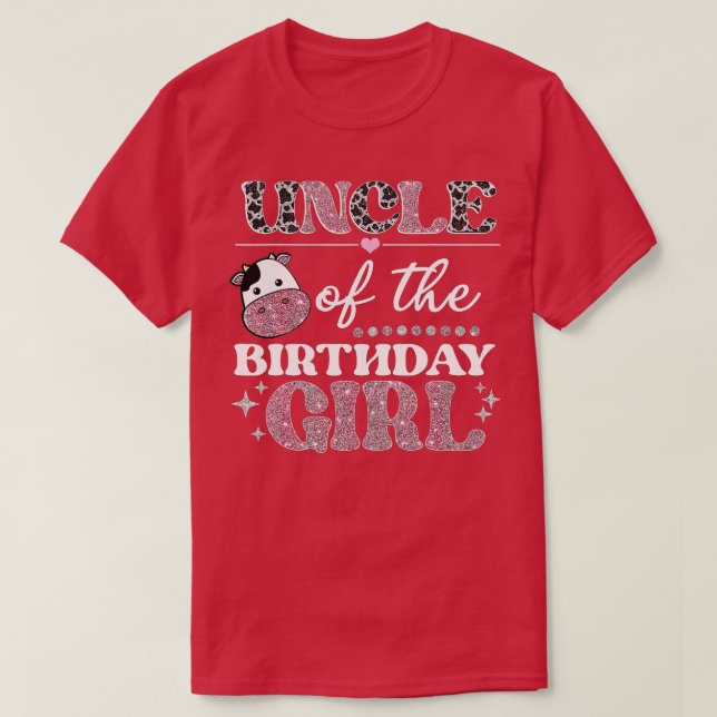 Camiseta Tío Del Cumpleaños De La Chica De La Granja De Vac (Diseño del anverso)