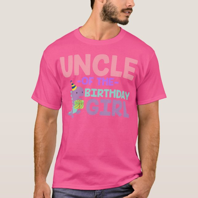 Camiseta Tío Del Cumpleaños Del Chica Saurus Rex Dinosaur (Anverso)