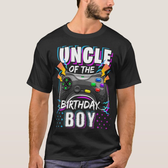 Camiseta Tío del niño cumpleaños que coincide con el bebé d (Anverso)