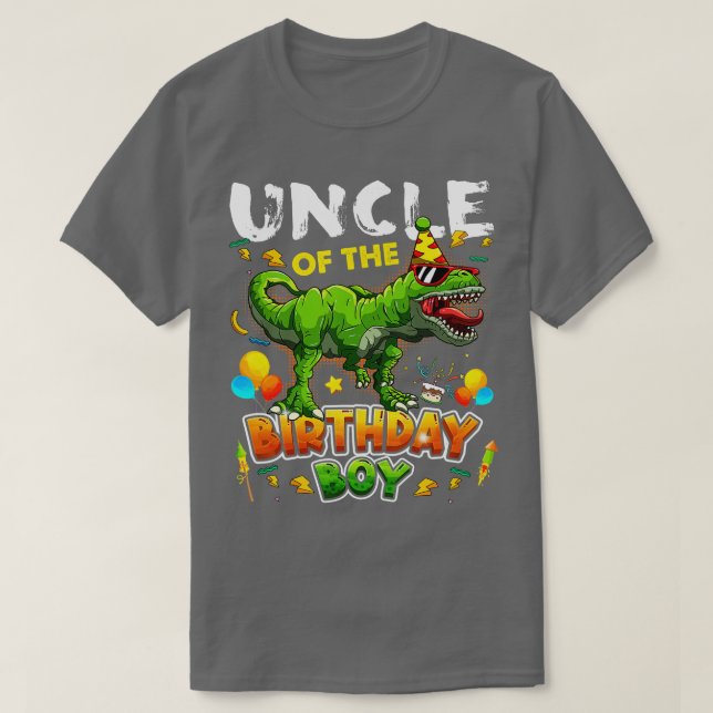 Camiseta Tío Del Niño De Cumpleaños Dinosaurio Tío Familia  (Diseño del anverso)