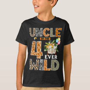 Camiseta Tío del safari salvaje de cumpleaños número 4 de B