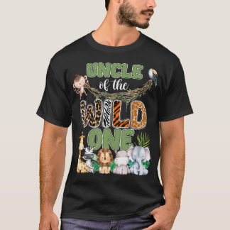 Camiseta Tío Del Salvaje Uno Cumpleaños 1 Familia Safari