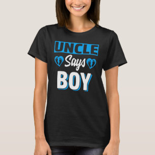 Camiseta Tío Dice Niño Cute Género Revelar Equipo Bebé Azul