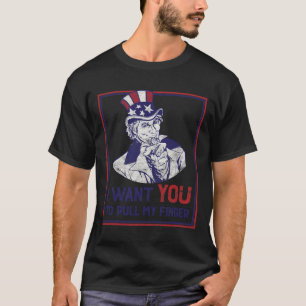 Camiseta Tío Divertido Sam Quiero Que Me Tires El Dedo Por