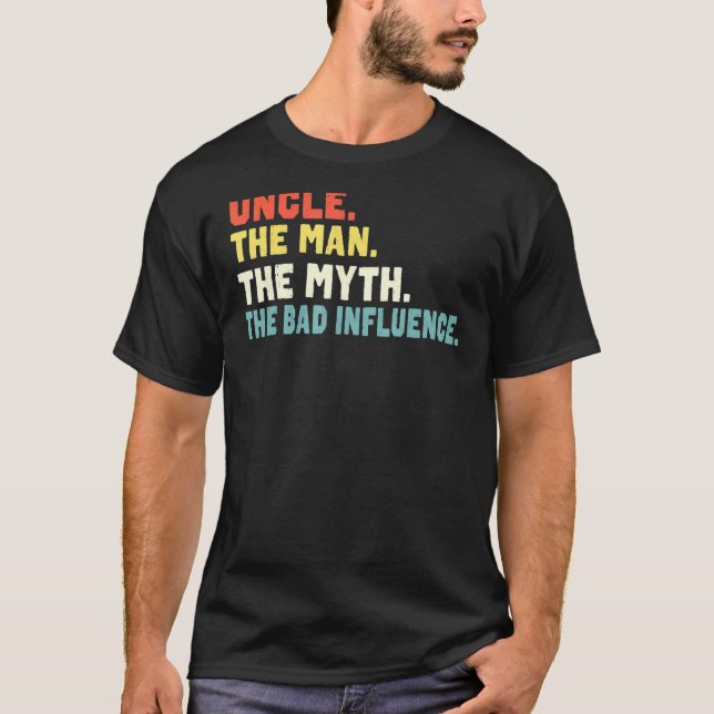 Camiseta Tío El Hombre El Mito Mala Influencia Retro Cristo (Anverso)