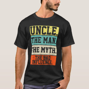 Camiseta Tío El Hombre El Mito Mala Influencia Retro Cristo