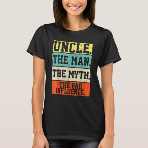 Camiseta Tío El Hombre El Mito Mala Influencia Retro Cristo