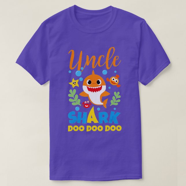 Camiseta Tío El Regalo Del Tiburón Cute Bebé La Familia Del (Diseño del anverso)