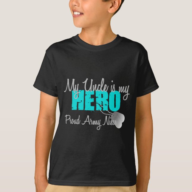Camiseta Tío Hero de la sobrina del ejército (Anverso)