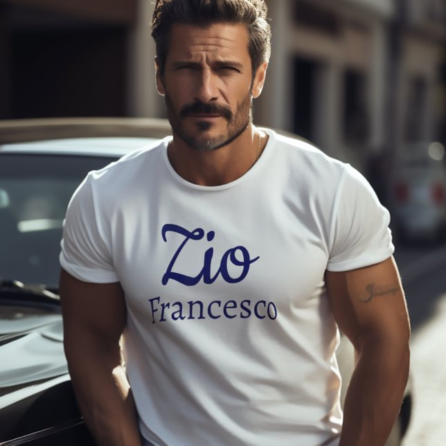 Camiseta Tío italiano Zio (Zio (Italian for "Uncle")
Personalized White Tee)