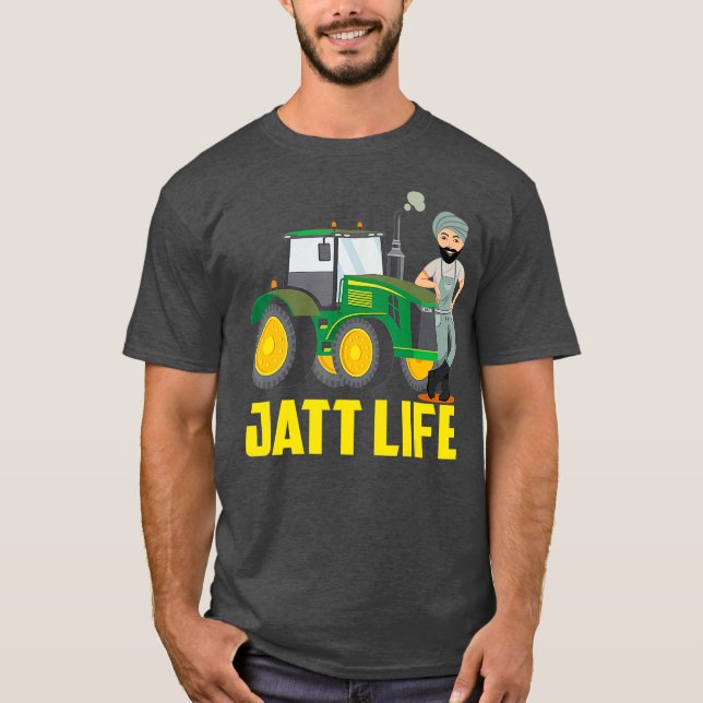 Camiseta Tío Jee Punjabi Agricultor Jatt Life Tractor (Anverso)