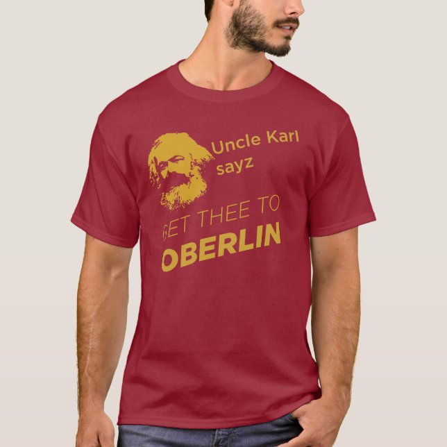 Camiseta Tío Karl: rojo/oscuridad (Anverso)
