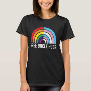 Camiseta Tío libre abraza la bandera transgénero arcoiris L