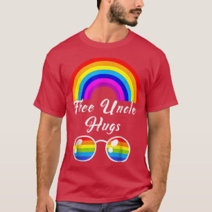 Camiseta Tío libre abrazos LGBT Aliado Gay Gafas de sol Arc