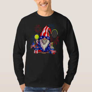 Camiseta Tío lindo Sam Gnome Tennis Bandera Estadounidense