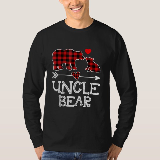 Camiseta Tío Navidades De Oso Pajama Búfalo Rojo (Anverso)