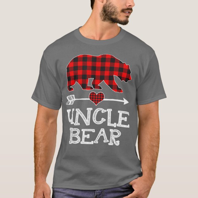 Camiseta Tío Navidades De Oso Pajama Búfalo Rojo (Anverso)