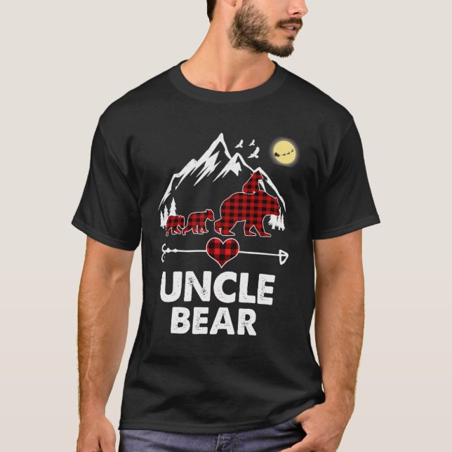 Camiseta Tío Navidades del oso Pajama Red Plaid Buffalo Fam (Anverso)