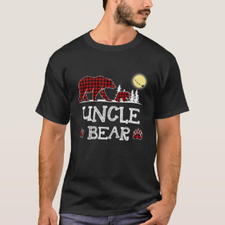 Camiseta Tío Navidades del oso Pajama Red Plaid Buffalo Fam