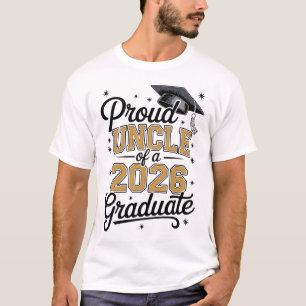 Camiseta Tío Orgulloso De Un Graduado 2026 Graduación Dorad
