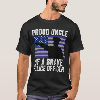 Camiseta Tío orgulloso de un valiente niño oficial de polic