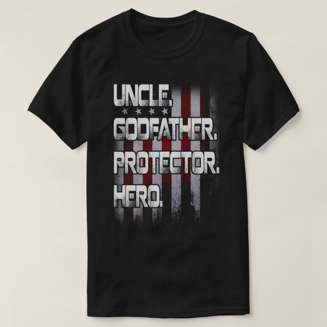 Camiseta Tío padrino Protector Hero Family Love Gift T- (Diseño del anverso)
