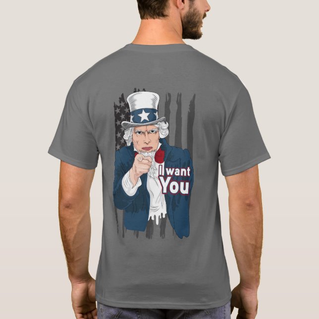 Camiseta Tío patriótico vintage Sam America (Reverso)