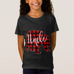 Camiseta Tio rojo vestido con oso que coincide con Navidade