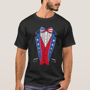 Camiseta Tío Sam Costume Gorra Bandera Estadounidense Cuart
