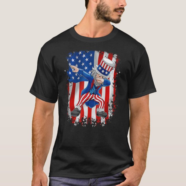 Camiseta Tío Sam Dab Dance 4 de julio (Anverso)