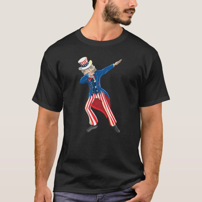 Camiseta Tío Sam Dabbing Tío Patriótico Sam Dab (Anverso)