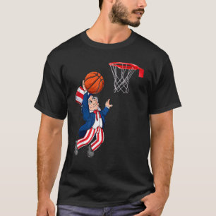 Camiseta Tío Sam de baloncesto 4 de julio patriótico hundie