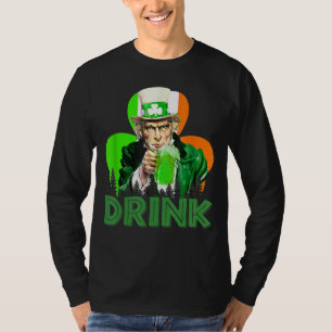 Camiseta Tío Sam Drink todo el día cerveza irlandesa St Pat