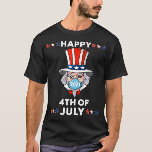 Camiseta Tío Sam En Una Máscara El 4 De Julio De 2021 Chica